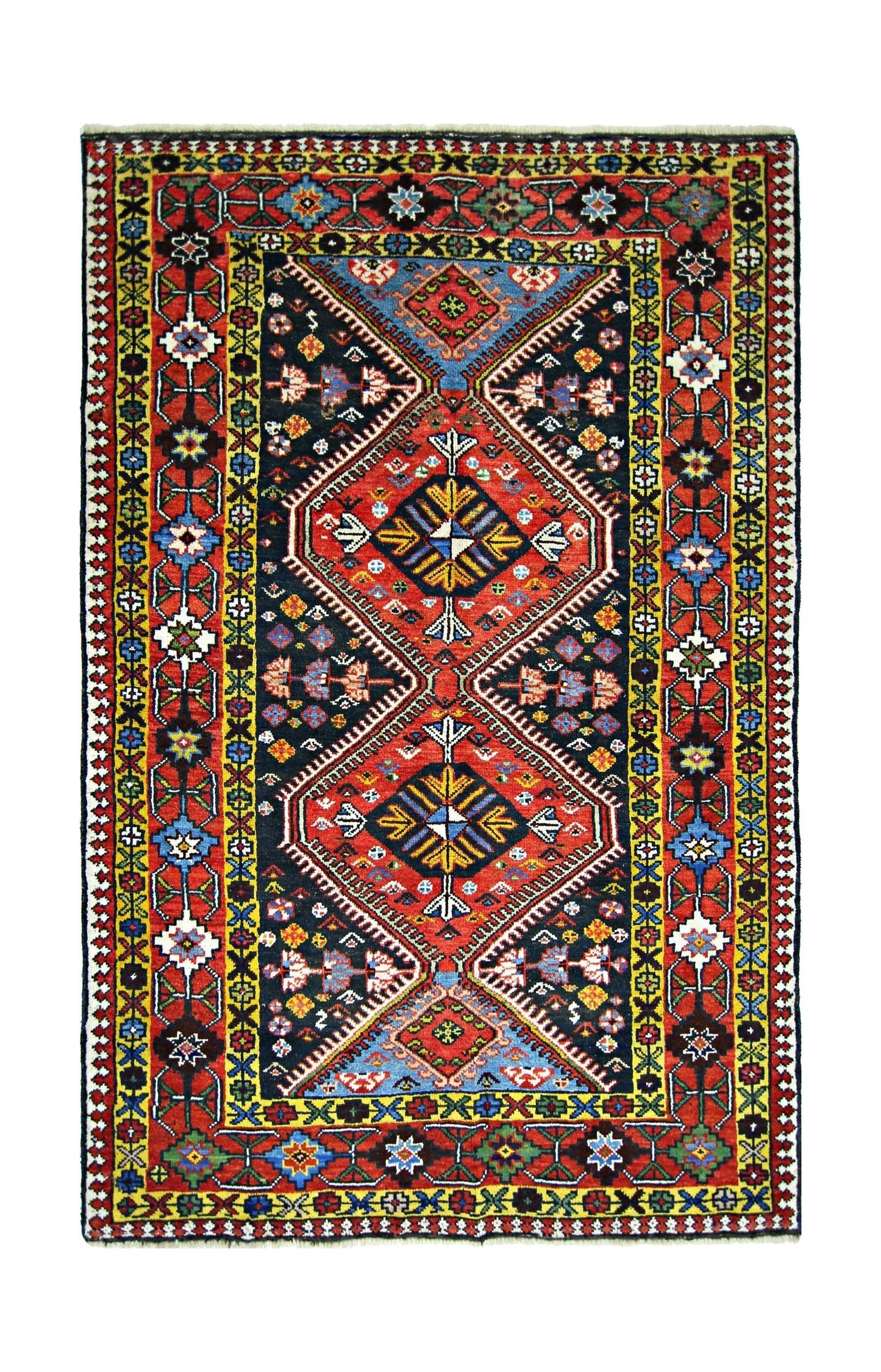 Handmade Vintage Persian Shiraz Rug | 167 x 109 cm | 5'6" x 3'7" - Najaf Rugs & Textile