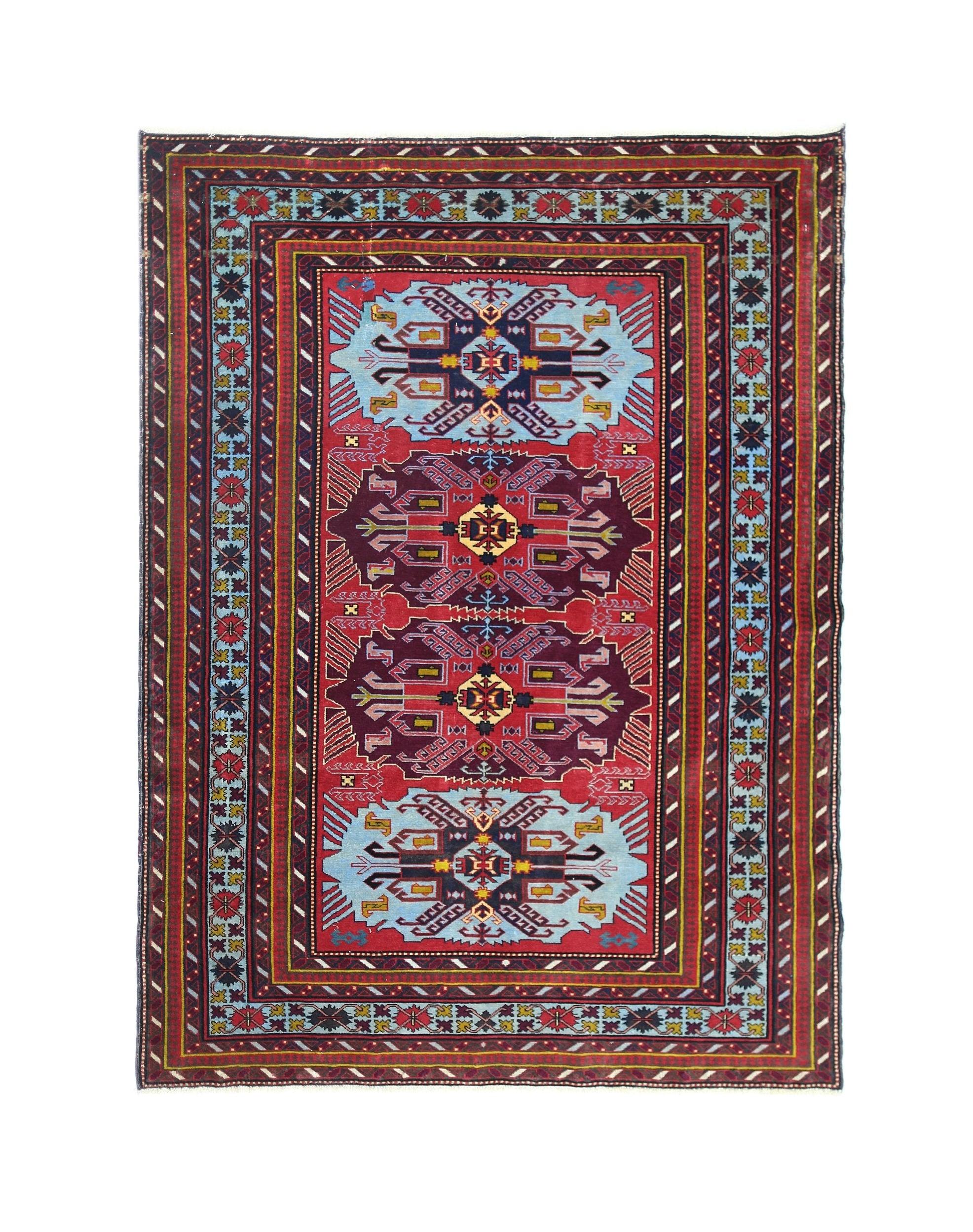Vintage Caucasian Kazak Rug