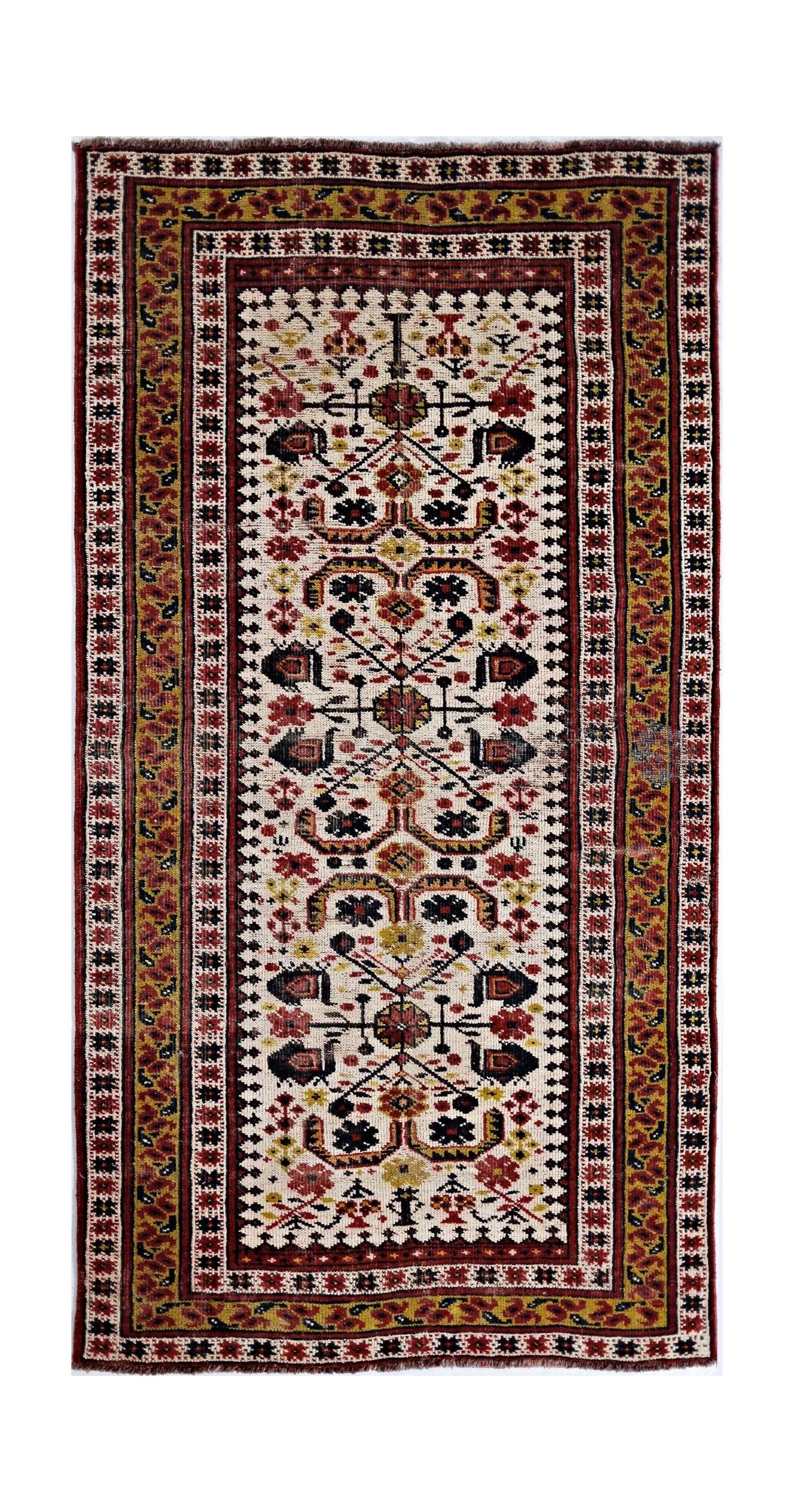 Vintage Caucasian Kazak Rug