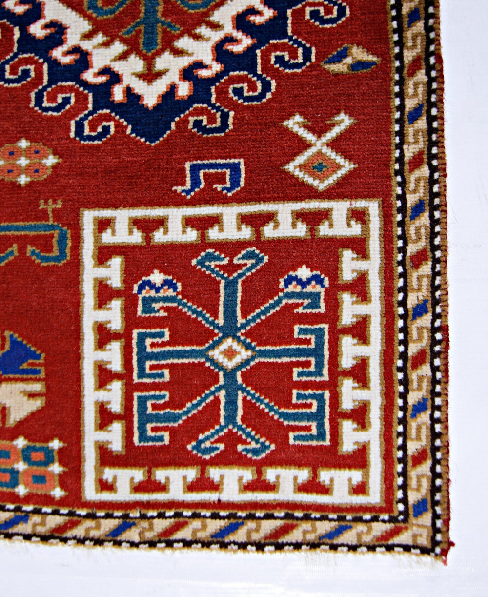 Vintage Caucasian Kazak Rug