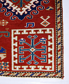 Handmade Vintage Caucasian Rug | 184 x 105 cm | 6' x 3'5" - Najaf Rugs & Textile