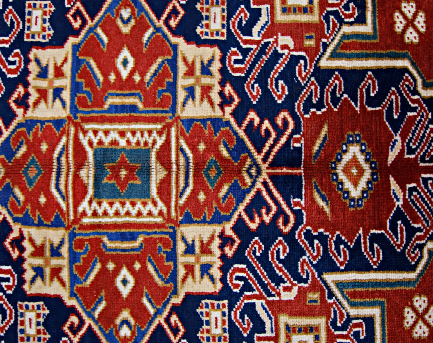 Handmade Vintage Caucasian Rug | 184 x 105 cm | 6' x 3'5" - Najaf Rugs & Textile