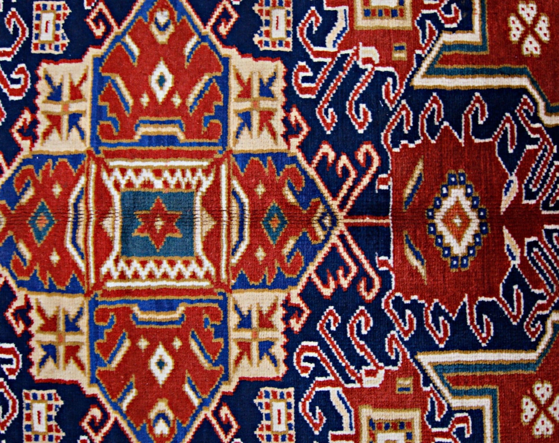 Handmade Vintage Caucasian Rug | 184 x 105 cm | 6' x 3'5" - Najaf Rugs & Textile