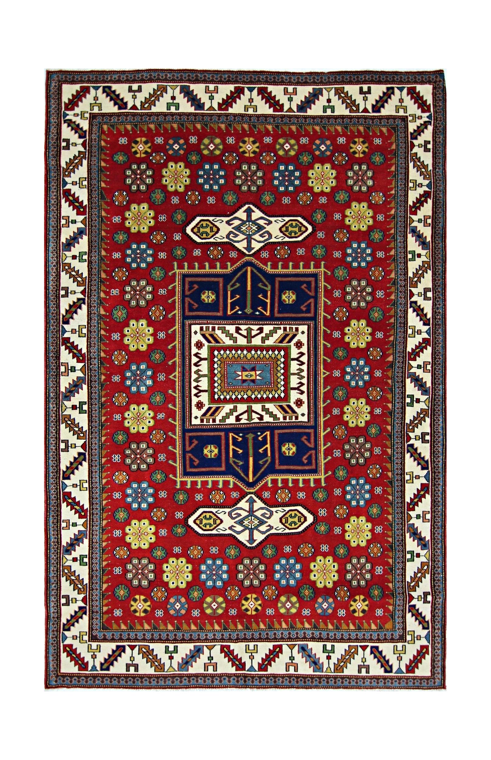 Vintage Caucasian Kazak Rug