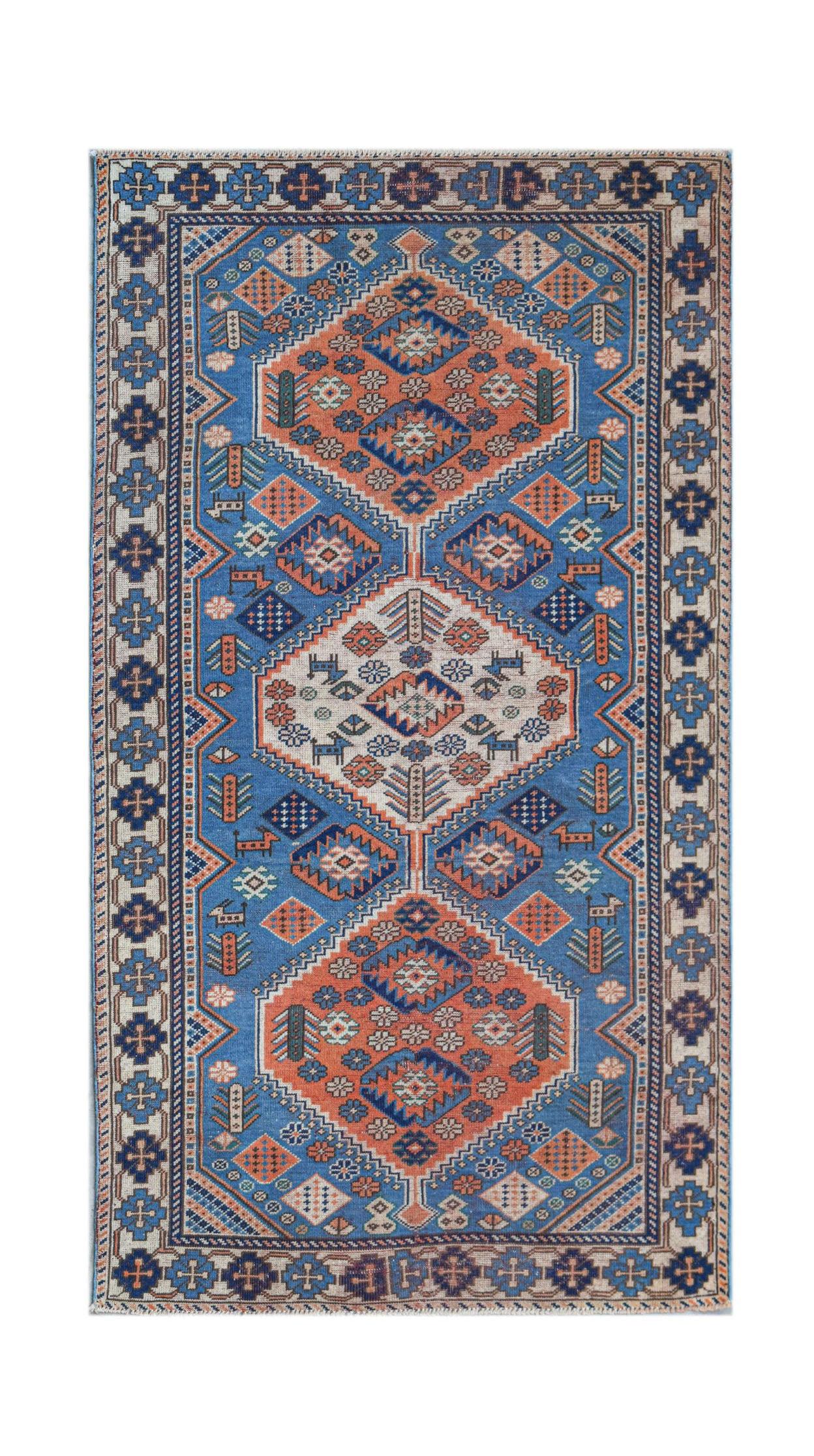 Vintage Caucasian Kazak Rug