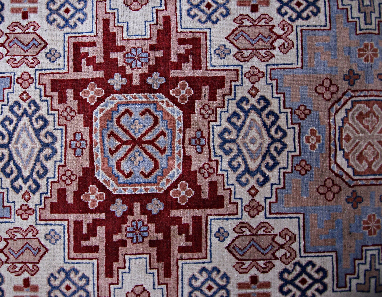 Handmade Vintage Caucasian Kazakh Rug | 193 x 115 cm | 6'4" x 3'9" - Najaf Rugs & Textile