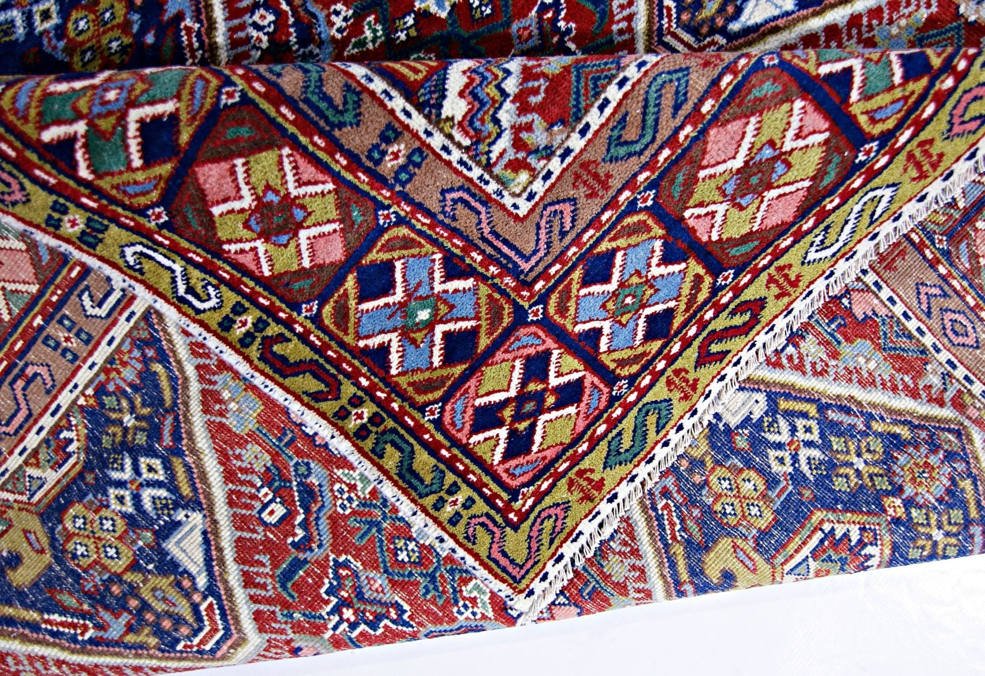 Handmade Vintage Caucasian Kazakh Rug | 196 x 130 cm | 6'5" x 4'3" - Najaf Rugs & Textile