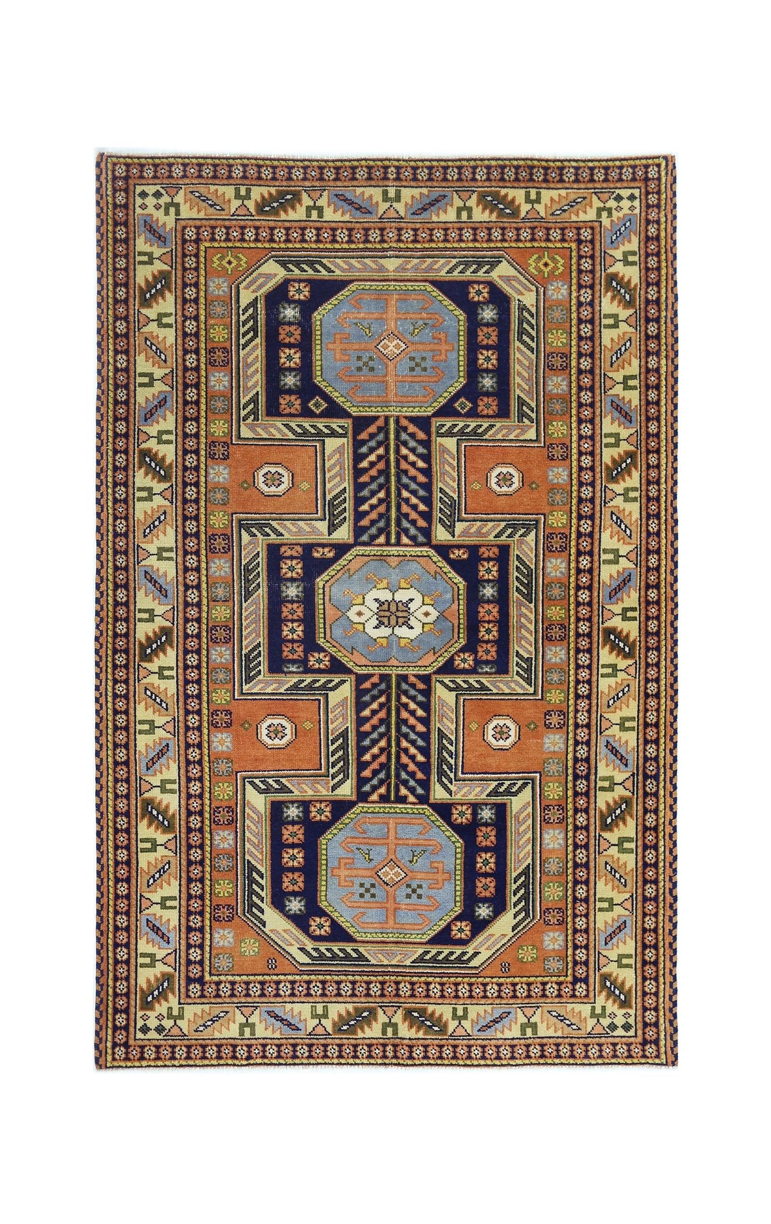 Vintage Caucasian Kazak Rug