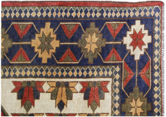 Handmade Vintage Caucasian Kazakh Rug | 264 x 199 cm | 8'8" x 6'6" - Najaf Rugs & Textile
