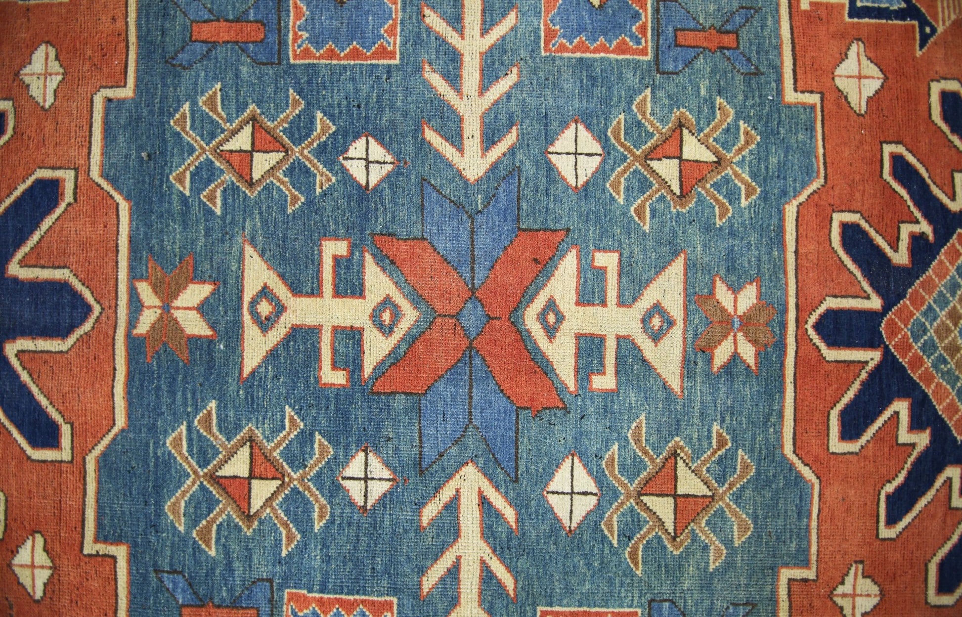Handmade Vintage Caucasian Kazakh Rug | 333 x 277 cm | 10'11" x 9'1" - Najaf Rugs & Textile