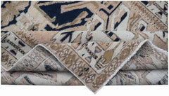 A vintage handmade Caucasian runner featuring a traditional eagle Kazak pattern in wool.