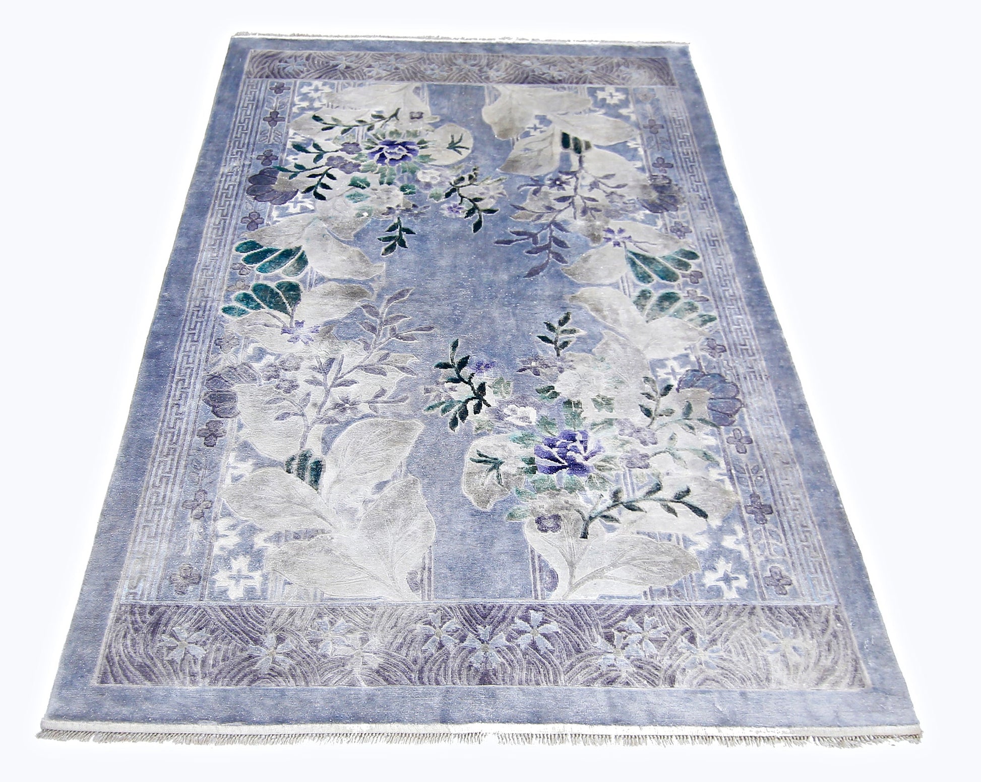 Handmade Silk Chinese Pictorial Rug | 180 x 123 cm | 5'10" x 4' - Najaf Rugs & Textile