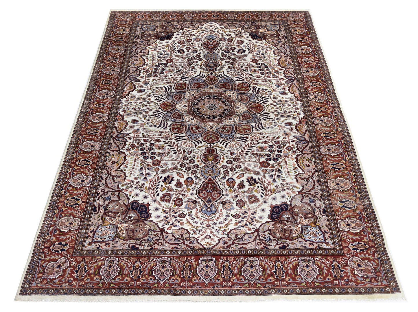 Handmade Traditional Pakistani Rug | 225 x 138 cm | 7'5" x 4'6" - Najaf Rugs & Textile