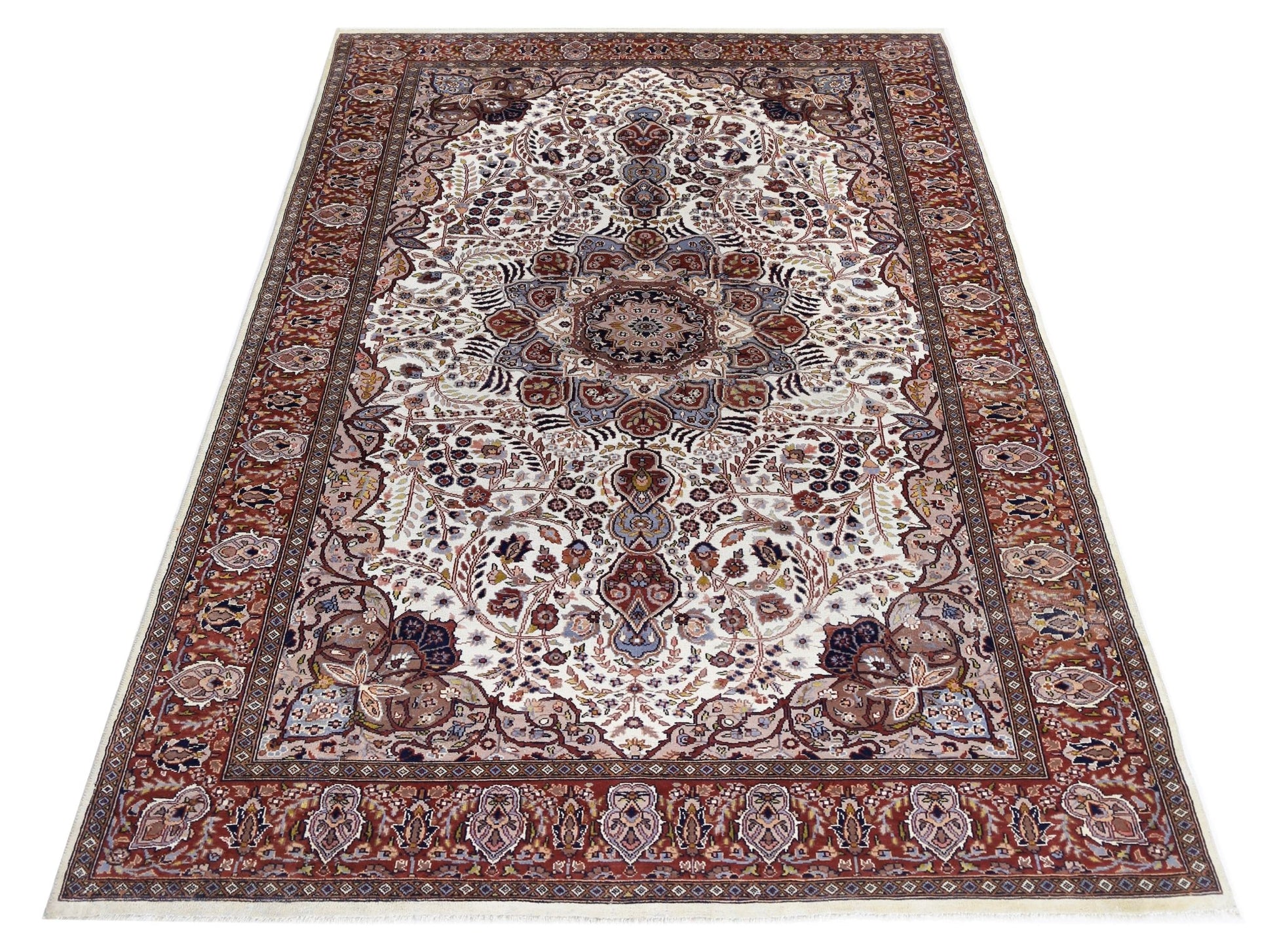 Handmade Traditional Pakistani Rug | 225 x 138 cm | 7'5" x 4'6" - Najaf Rugs & Textile