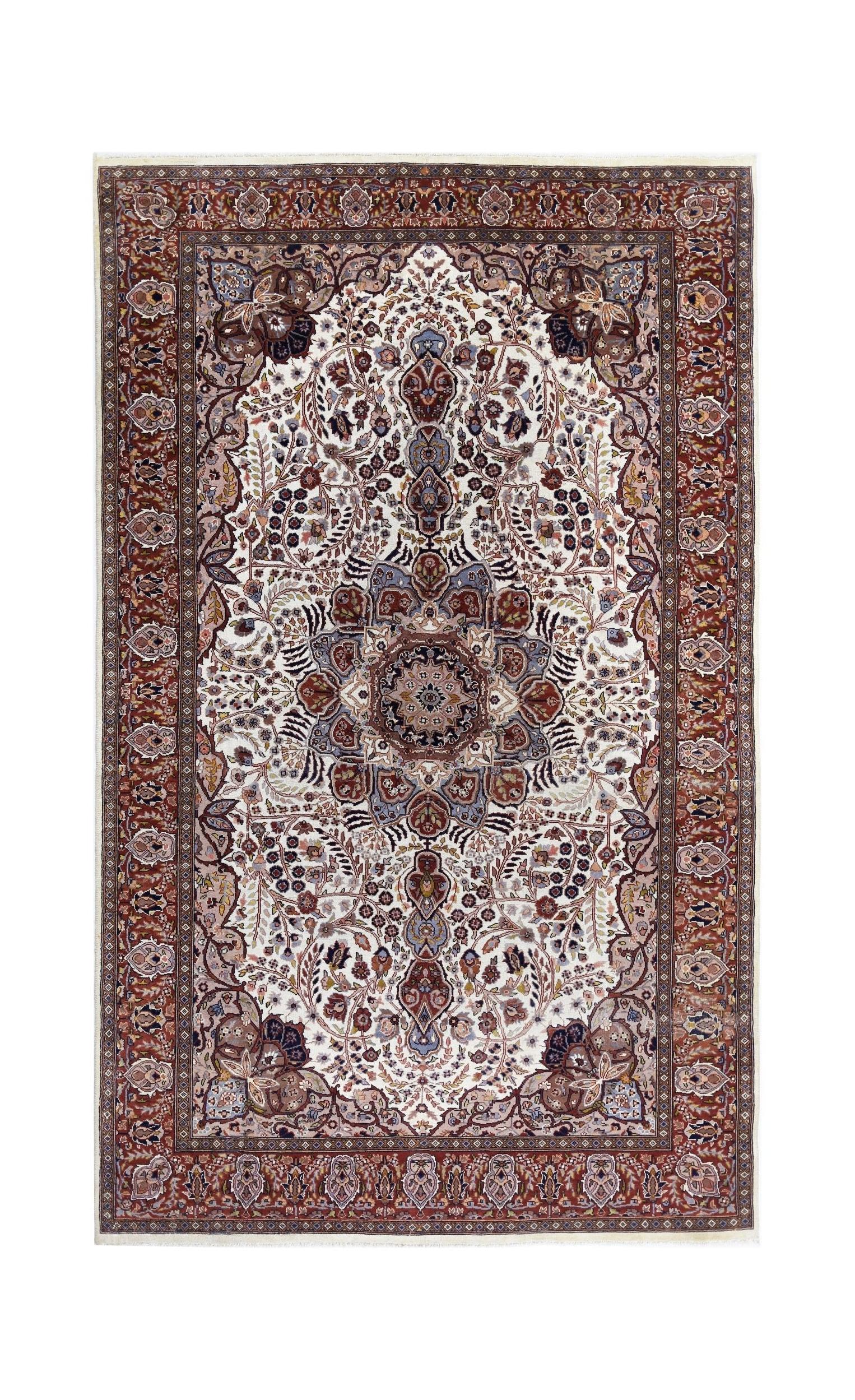 Handmade Traditional Pakistani Rug | 225 x 138 cm | 7'5" x 4'6" - Najaf Rugs & Textile
