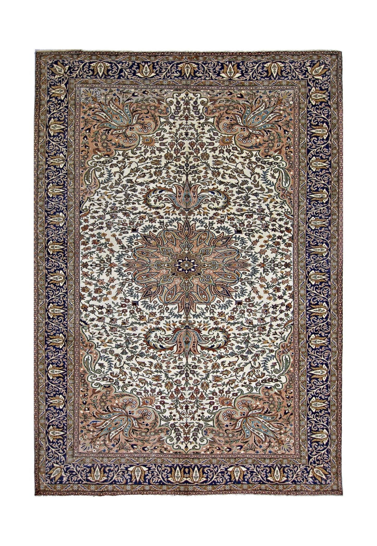 Handmade Vintage Traditional Pakistani Rug | 292 x 196 cm | 9'7" x 6'5" - Najaf Rugs & Textile