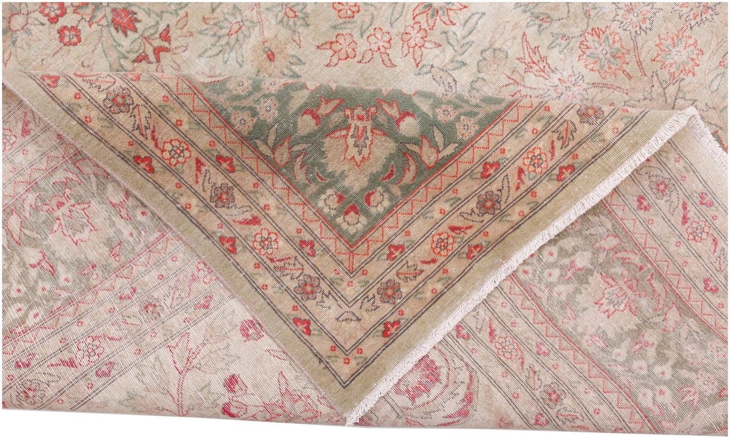 Handmade Vintage Traditional Pakistani Rug | 370 x 273 cm | 12'2" x 9' - Najaf Rugs & Textile