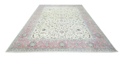 Handmade Vintage Traditional Pakistani Rug | 372 x 277 cm | 12'2" x 9'1" - Najaf Rugs & Textile