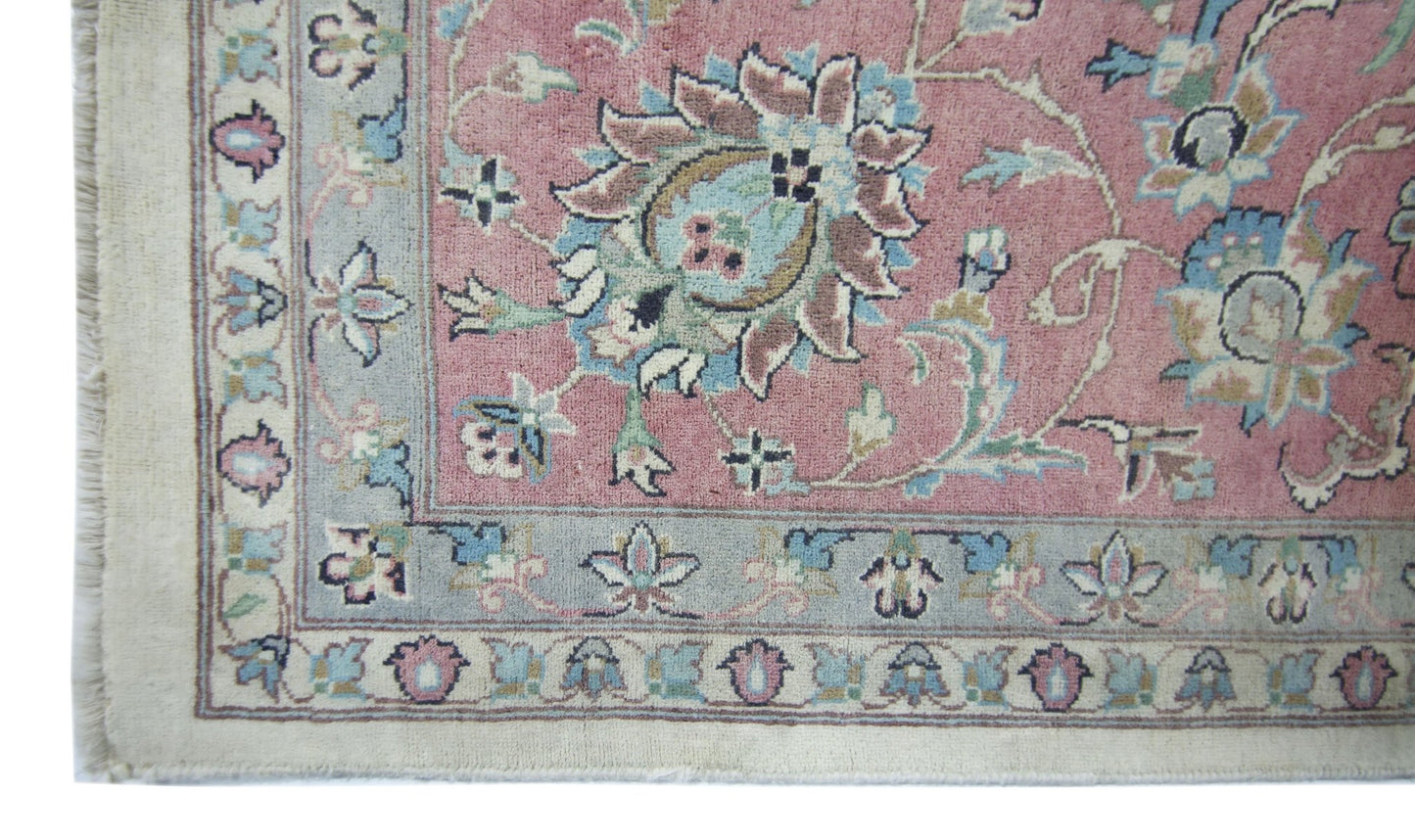 Handmade Vintage Traditional Pakistani Rug | 372 x 277 cm | 12'2" x 9'1" - Najaf Rugs & Textile