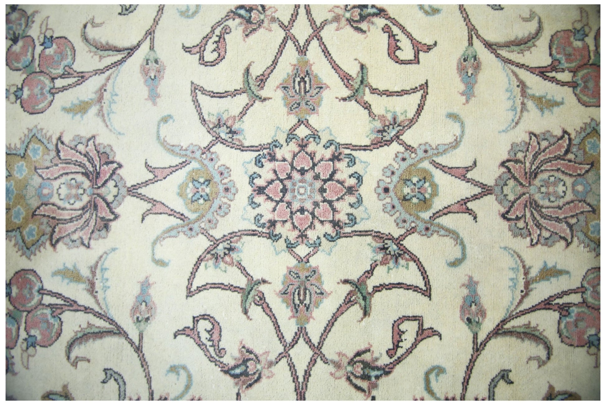 Handmade Vintage Traditional Pakistani Rug | 372 x 277 cm | 12'2" x 9'1" - Najaf Rugs & Textile