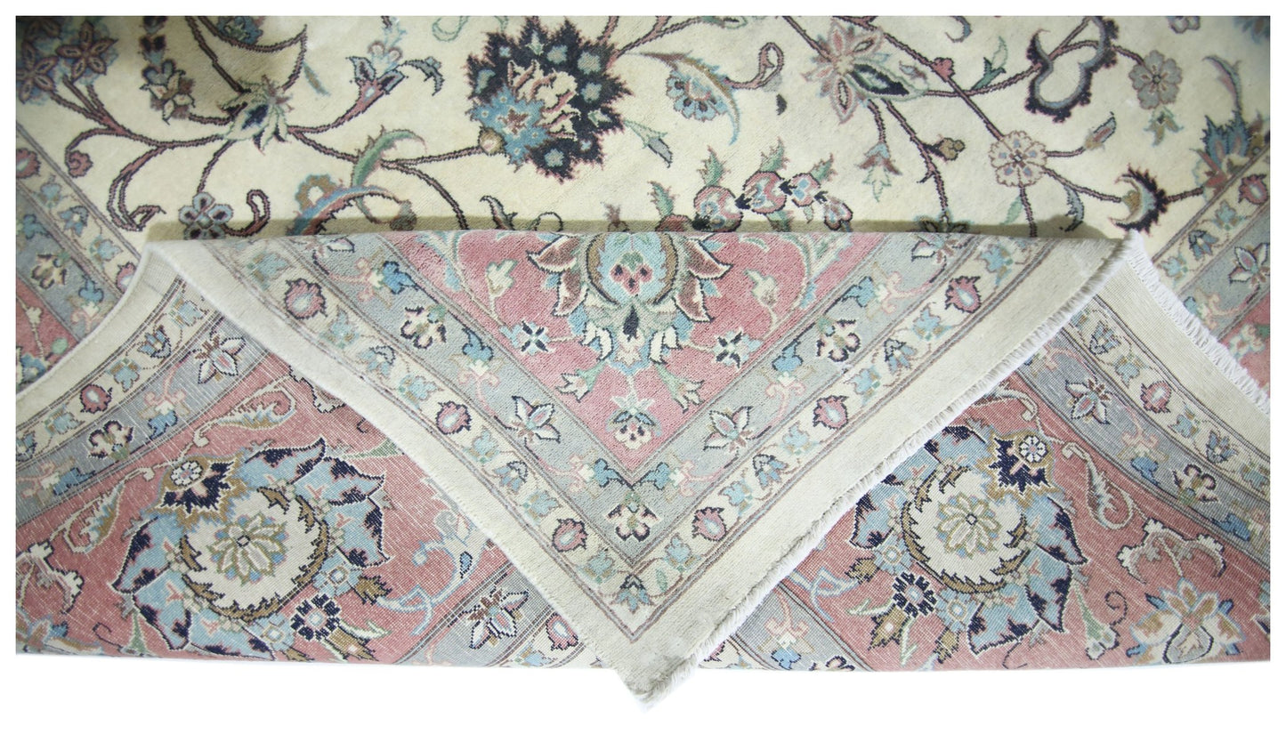 Handmade Vintage Traditional Pakistani Rug | 372 x 277 cm | 12'2" x 9'1" - Najaf Rugs & Textile