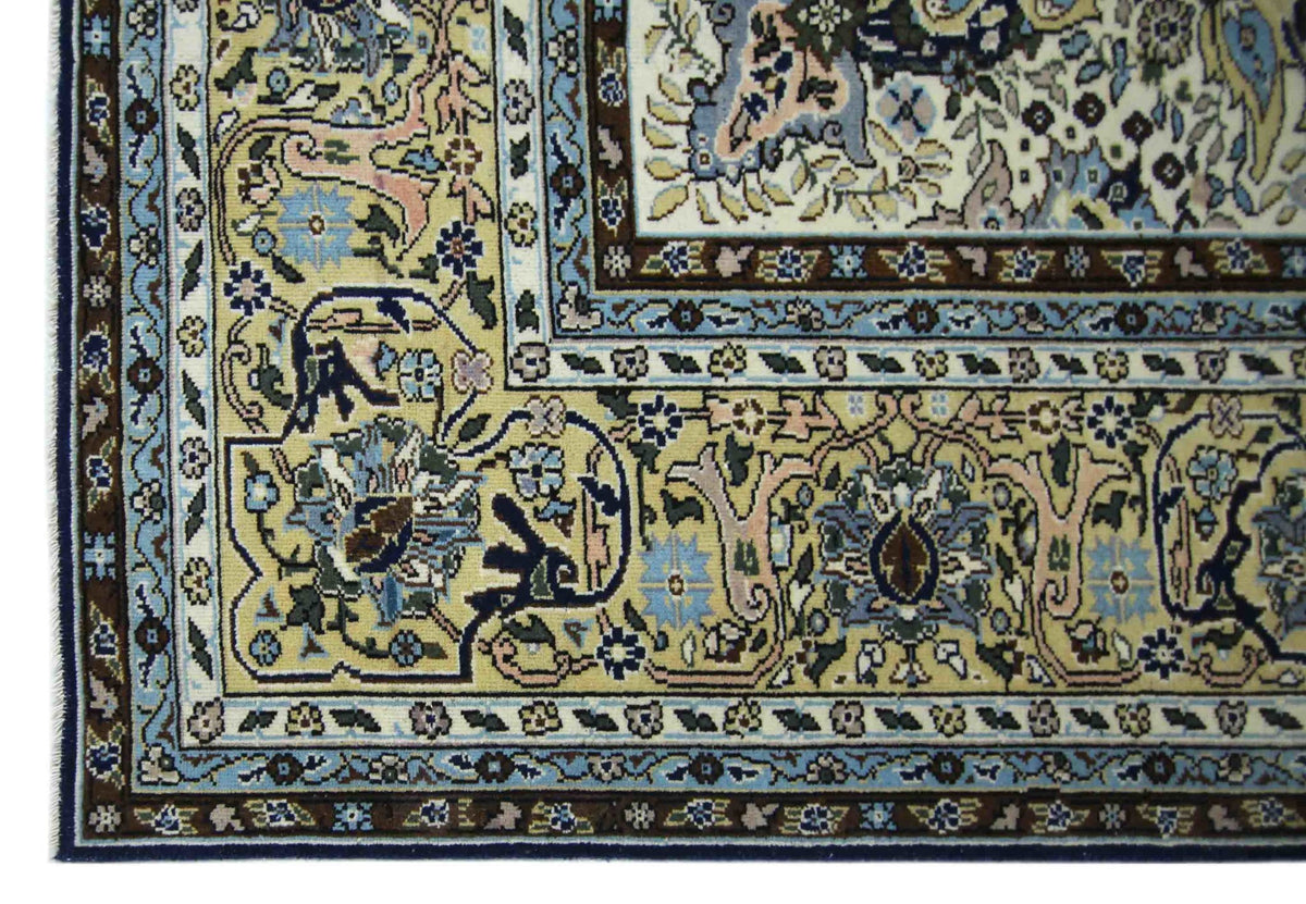 Handmade Vintage Traditional Pakistani Rug | 378 x 258 cm | 12'5" x 8'6" - Najaf Rugs & Textile