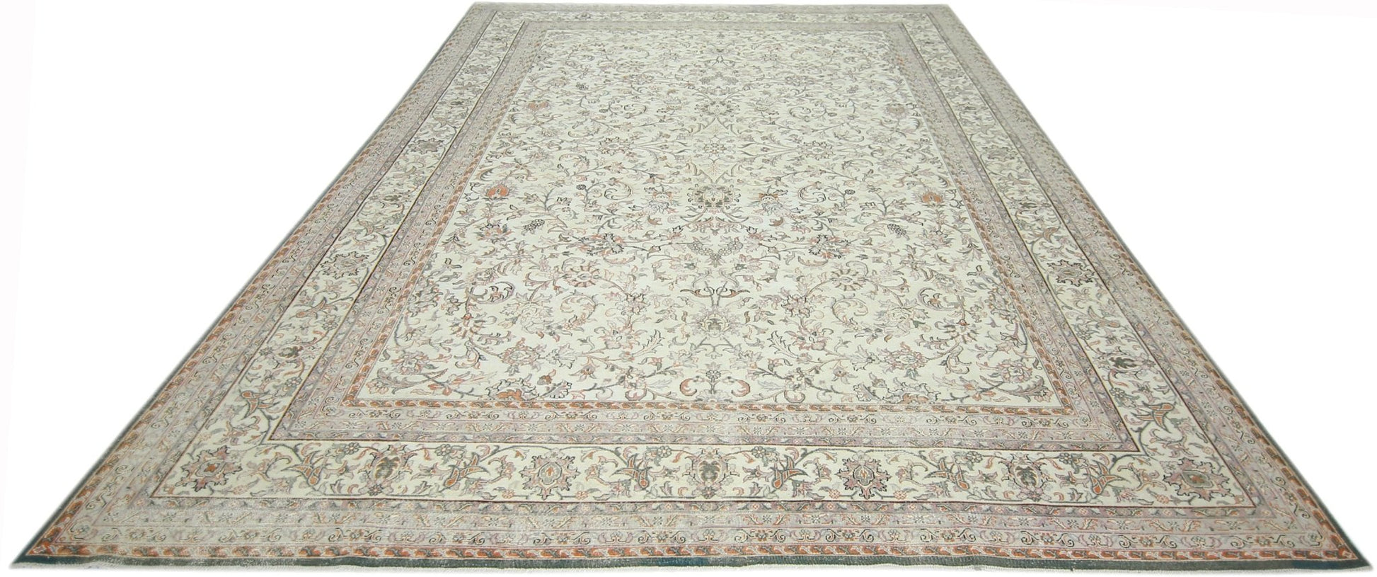 Handmade Vintage Traditional Pakistani Rug | 389 x 292 cm | 12'9" x 9'7" - Najaf Rugs & Textile