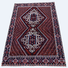 Handmade Vintage Persian Afshar Rug | 188 x 157 cm | 6'2" x 5'2" - Najaf Rugs & Textile