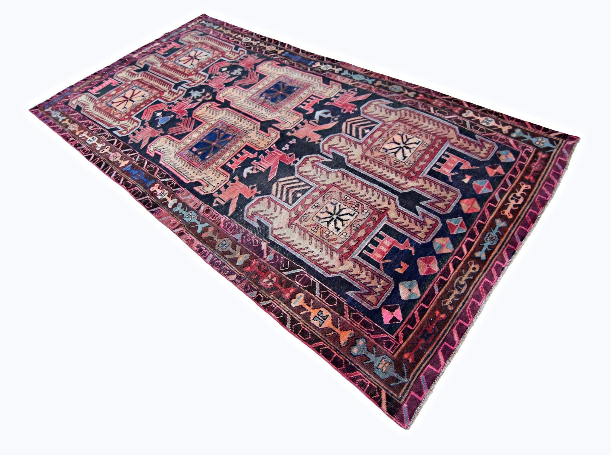 Handmade Vintage Persian Ardebil Rug | 289 x 144 cm | 9'6" x 4'9" - Najaf Rugs & Textile