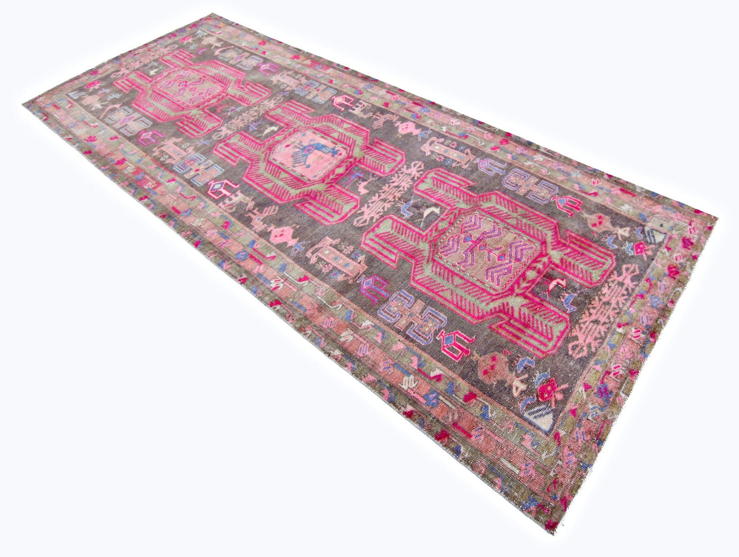 Handmade Vintage Persian Ardebil Rug | 291 x 112 cm | 9'7" x 3'8" - Najaf Rugs & Textile