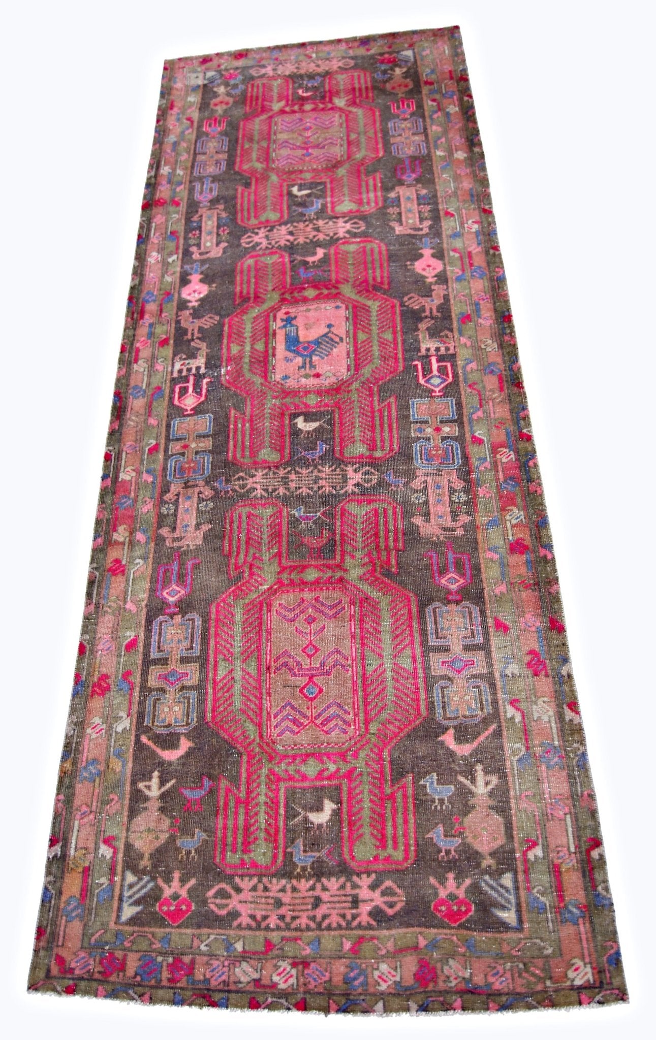 Handmade Vintage Persian Ardebil Rug | 291 x 112 cm | 9'7" x 3'8" - Najaf Rugs & Textile