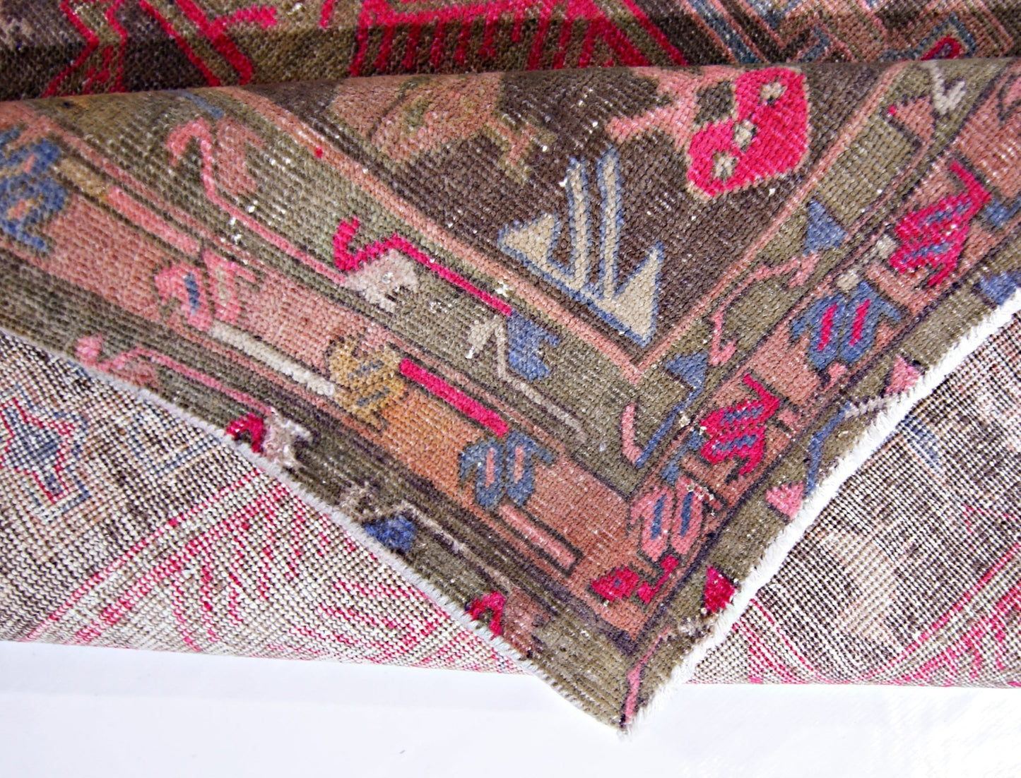 Handmade Vintage Persian Ardebil Rug | 291 x 112 cm | 9'7" x 3'8" - Najaf Rugs & Textile