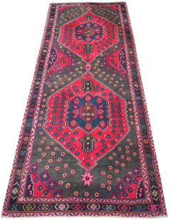 Handmade Vintage Persian Hallway Runner | 280 x 130 cm | 9'2" x 4'3" - Najaf Rugs & Textile