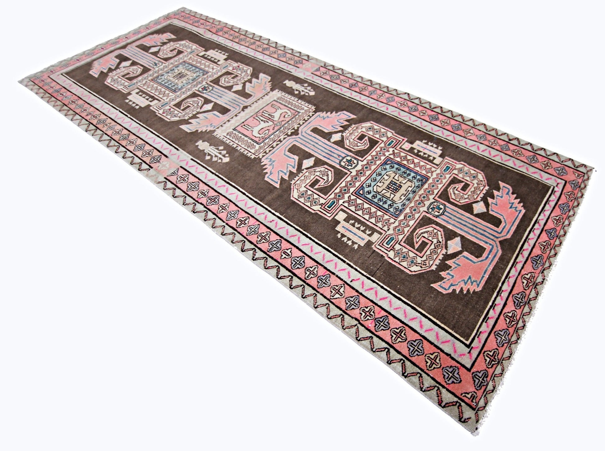 Handmade Vintage Persian Hallway Runner | 285 x 116 cm | 9'4" x 3'10" - Najaf Rugs & Textile