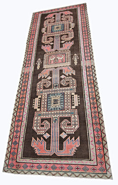 Handmade Vintage Persian Hallway Runner | 285 x 116 cm | 9'4" x 3'10" - Najaf Rugs & Textile