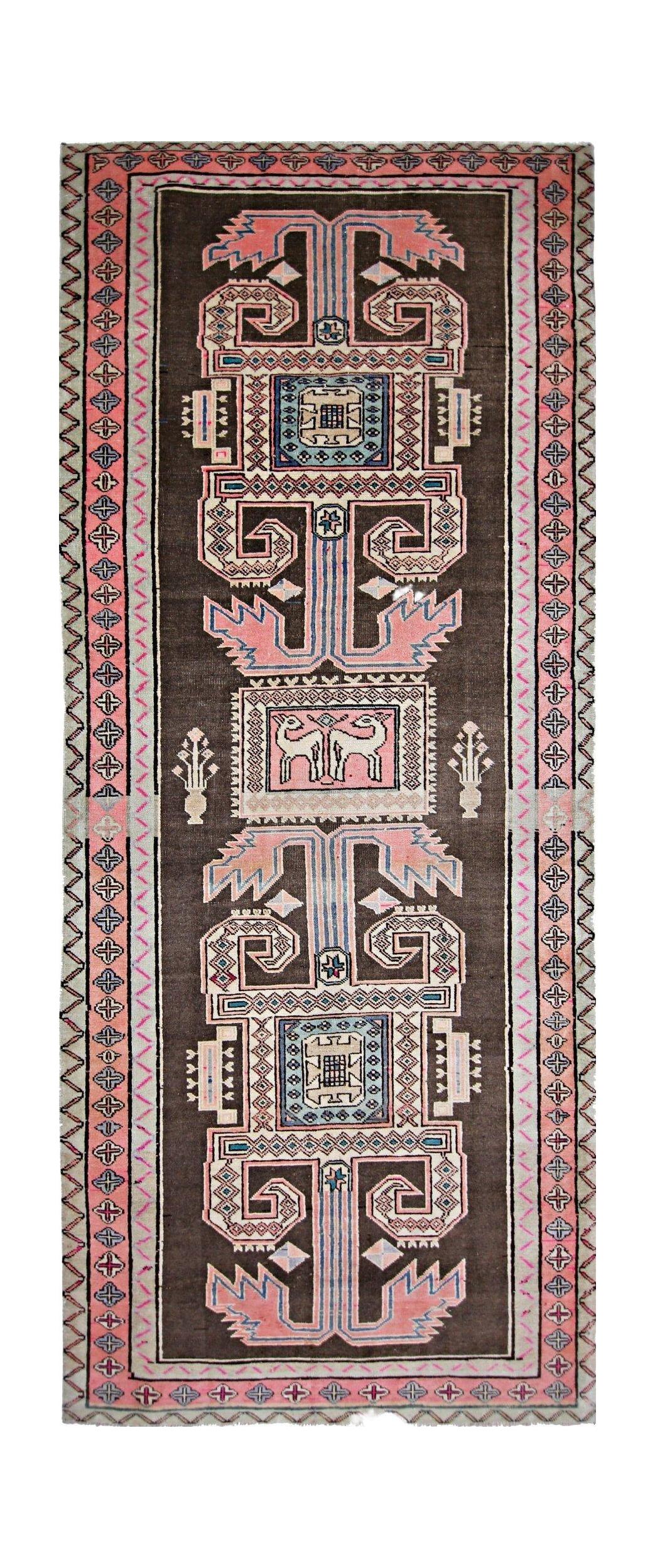 Handmade Vintage Persian Hallway Runner | 285 x 116 cm | 9'4" x 3'10" - Najaf Rugs & Textile
