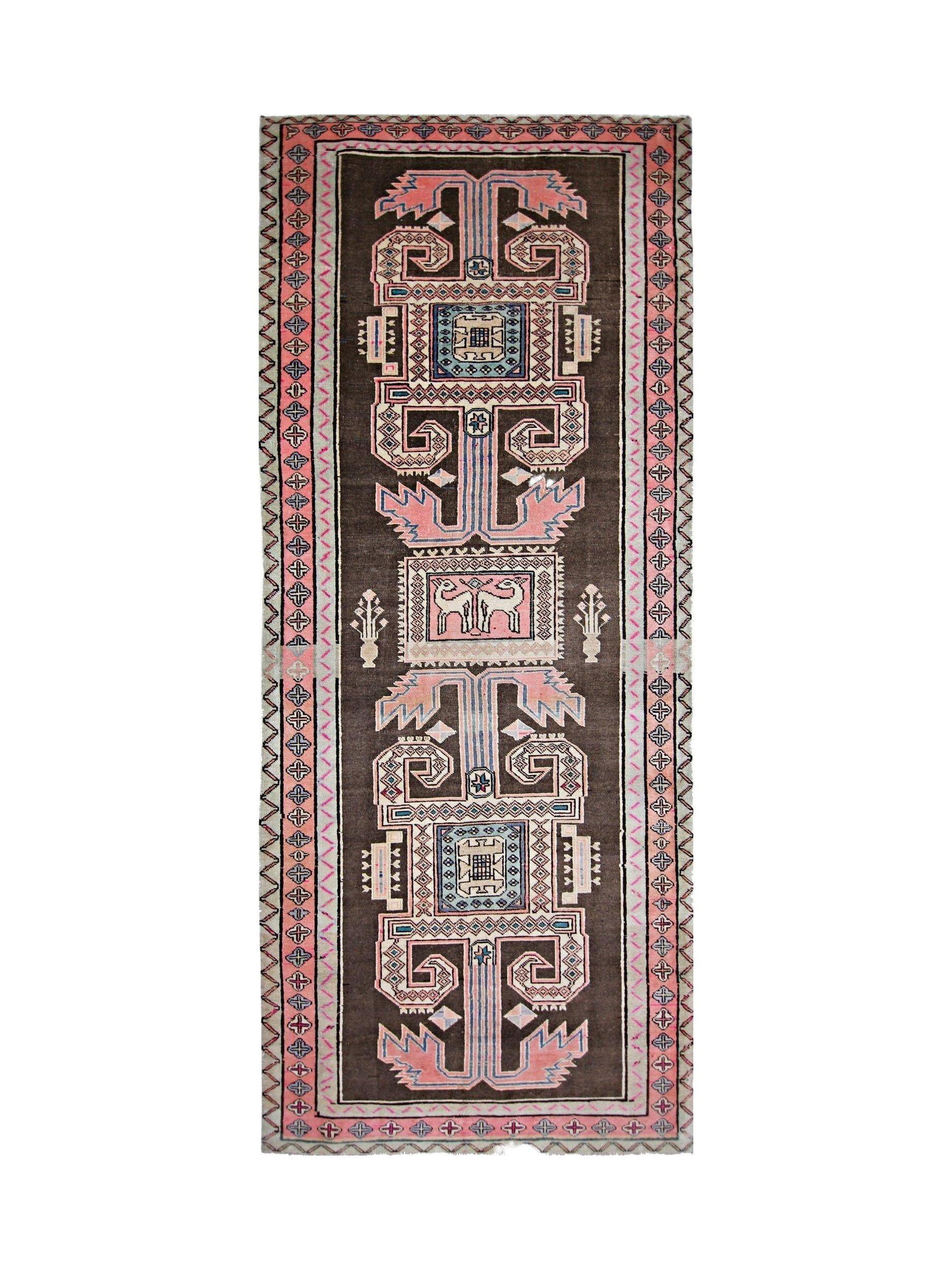 Handmade Vintage Persian Hallway Runner | 285 x 116 cm | 9'4" x 3'10" - Najaf Rugs & Textile