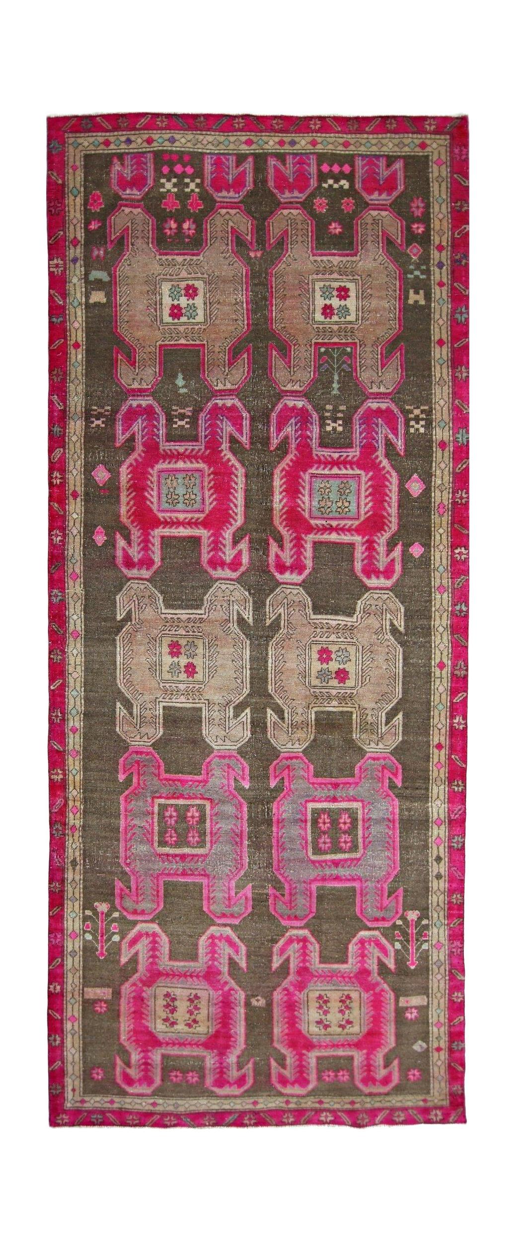Handmade Vintage Persian Ardebil Hallway Runner | 296 x 120 cm | 9'9" x 3'11" - Najaf Rugs & Textile