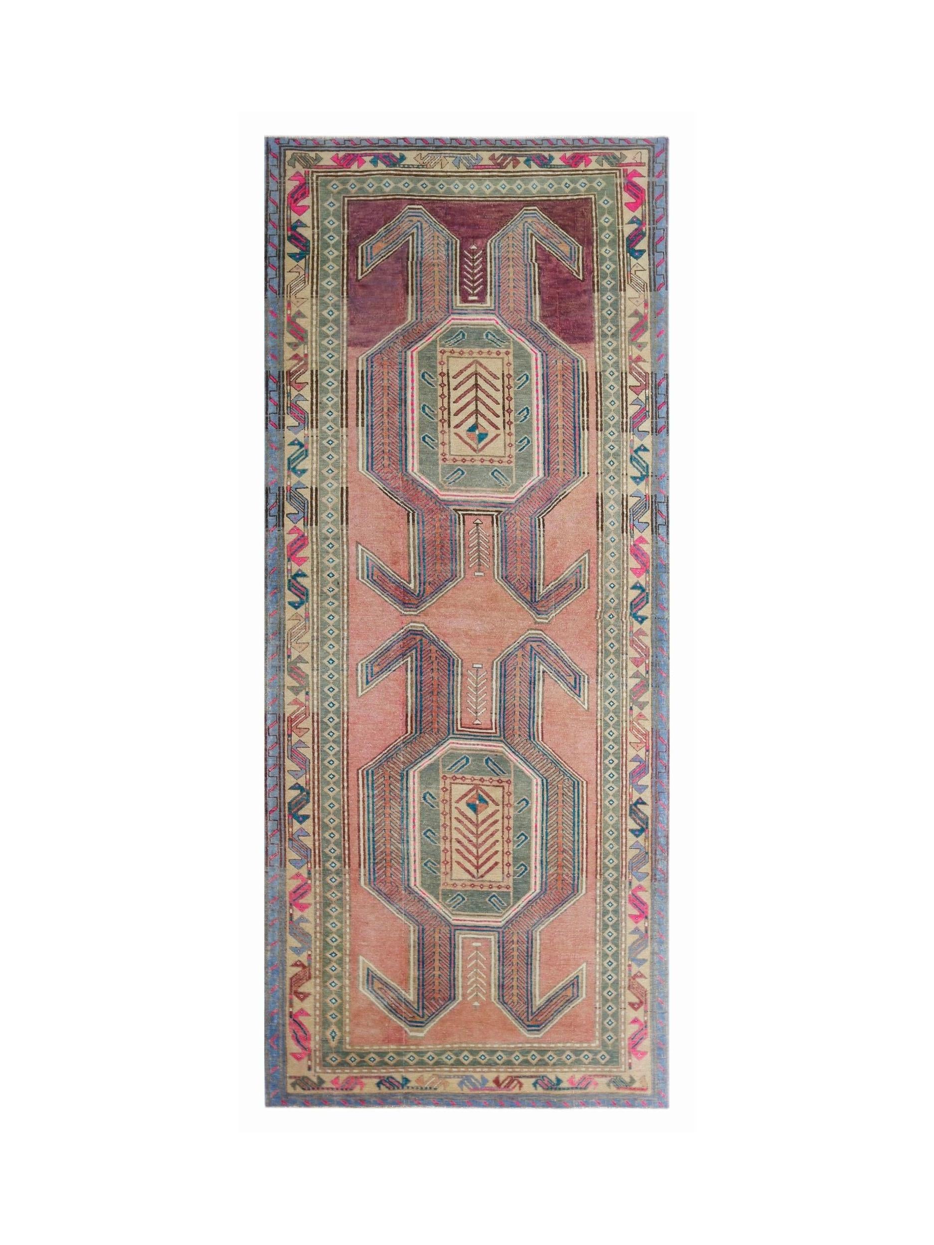 Handmade Vintage Persian Ardebil Rug | 299 x 120 cm | 9'10" x 3'11" - Najaf Rugs & Textile