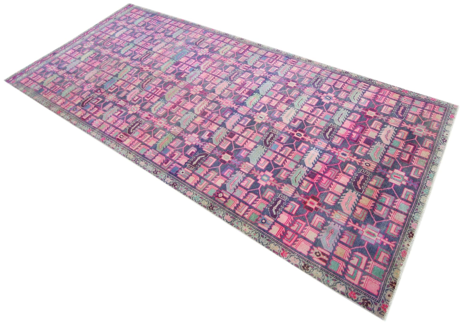 Handmade Vintage Persian Ardebil Hallway Runner | 300 x 127 cm | 9'10" x 4'2" - Najaf Rugs & Textile
