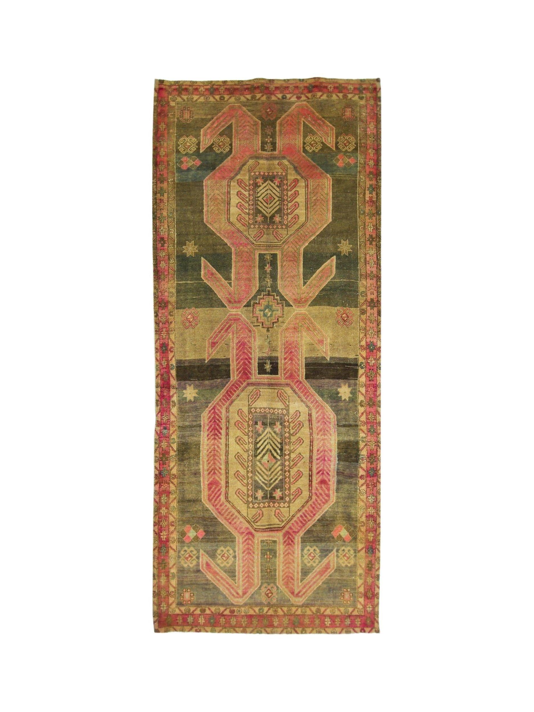 Handmade Vintage Persian Ardebil Hallway Runner | 304 x 121 cm | 10' x 4' - Najaf Rugs & Textile