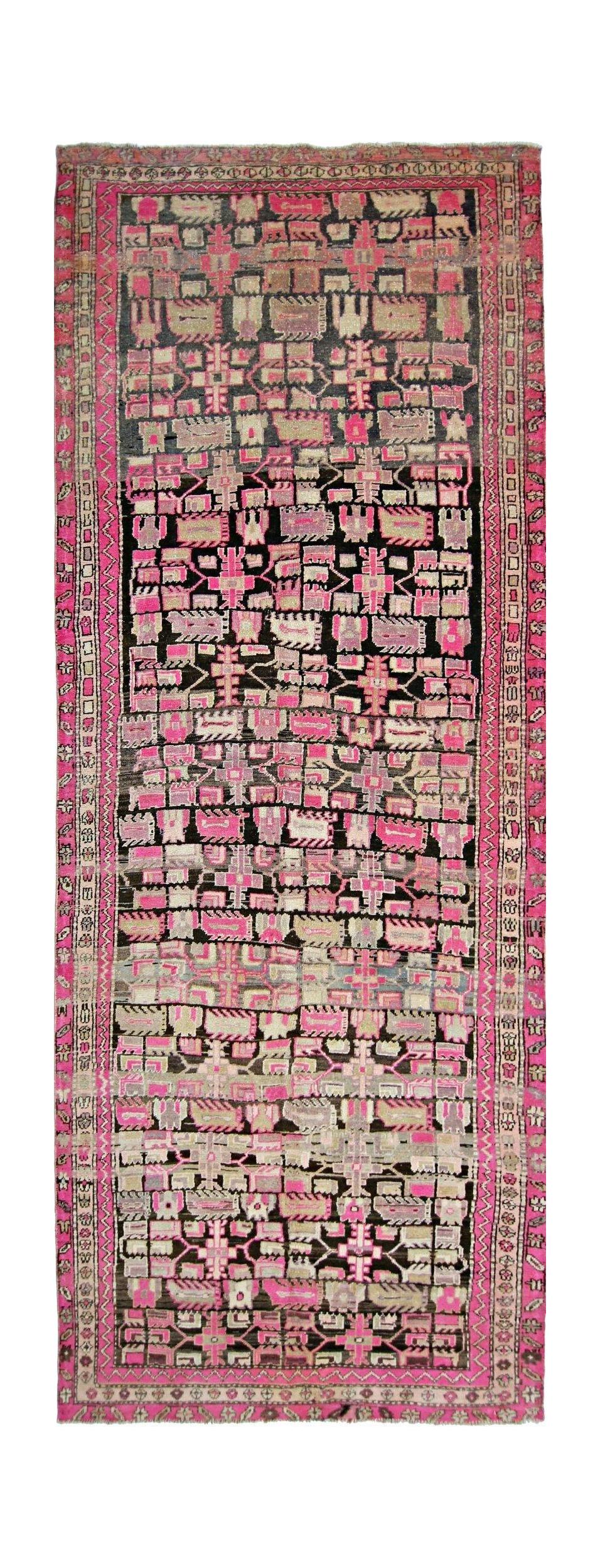 Handmade Vintage Persian Hallway Runner | 314 x 113 cm | 10'4" x 3'8" - Najaf Rugs & Textile
