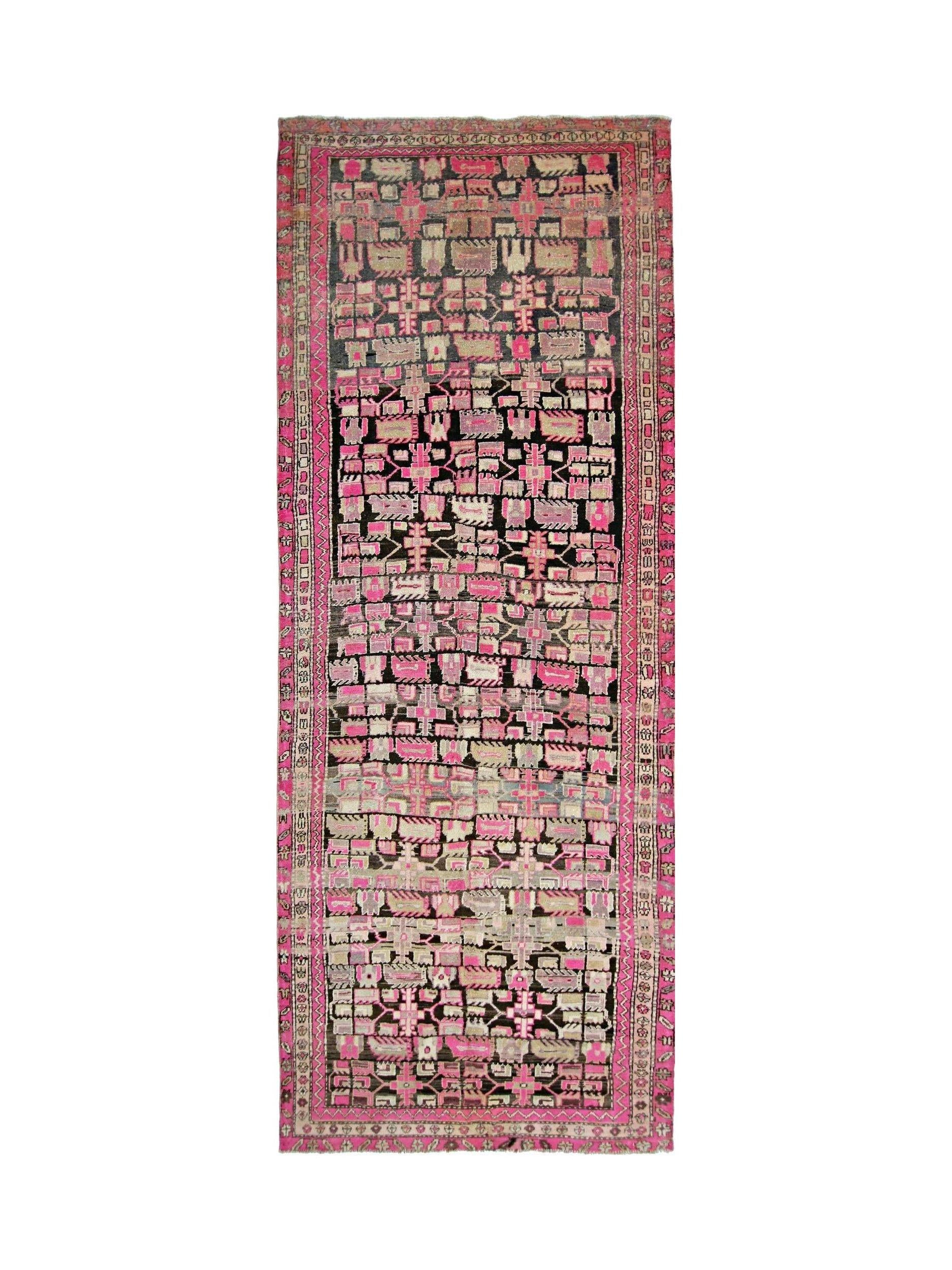 Handmade Vintage Persian Hallway Runner | 314 x 113 cm | 10'4" x 3'8" - Najaf Rugs & Textile