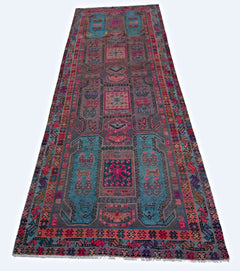 Handmade Vintage Persian Ardebil Hallway Runner | 323 x 110 cm | 10'7" x 3'7" - Najaf Rugs & Textile