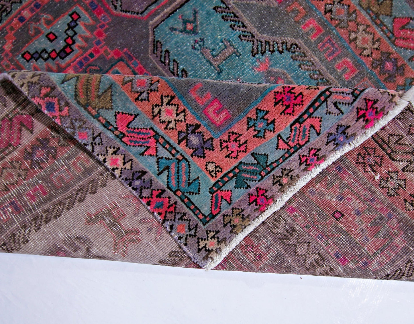 Handmade Vintage Persian Ardebil Hallway Runner | 323 x 110 cm | 10'7" x 3'7" - Najaf Rugs & Textile