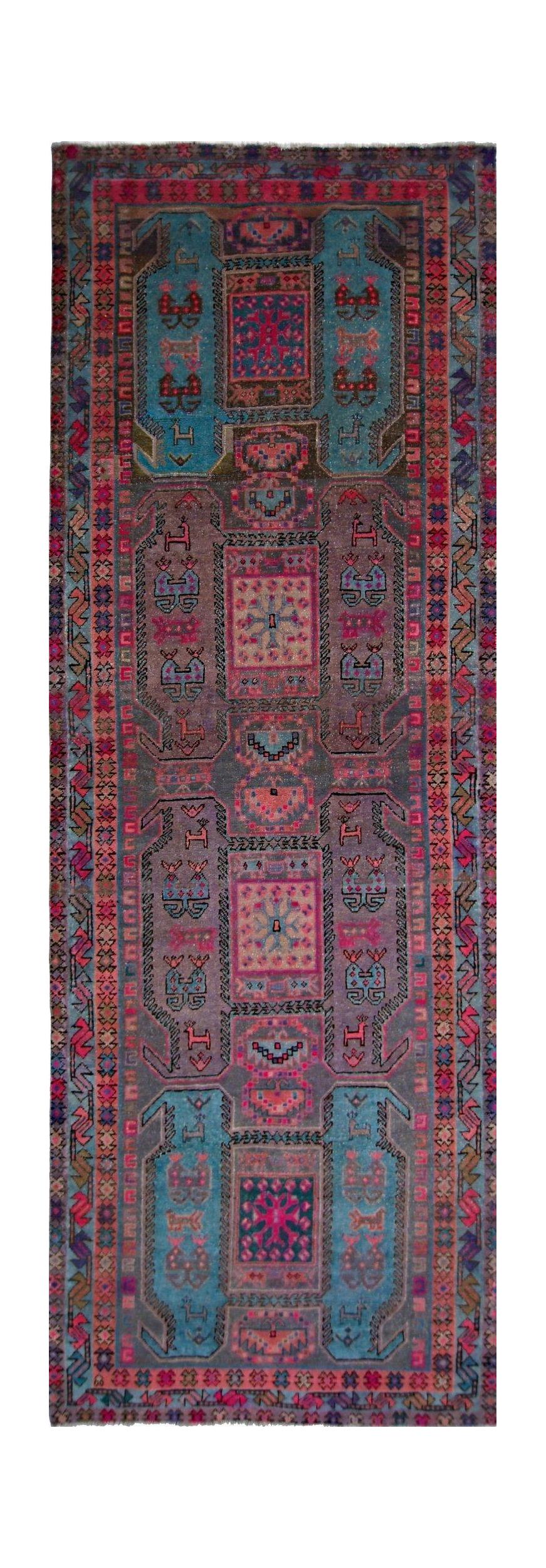 Handmade Vintage Persian Ardebil Hallway Runner | 323 x 110 cm | 10'7" x 3'7" - Najaf Rugs & Textile
