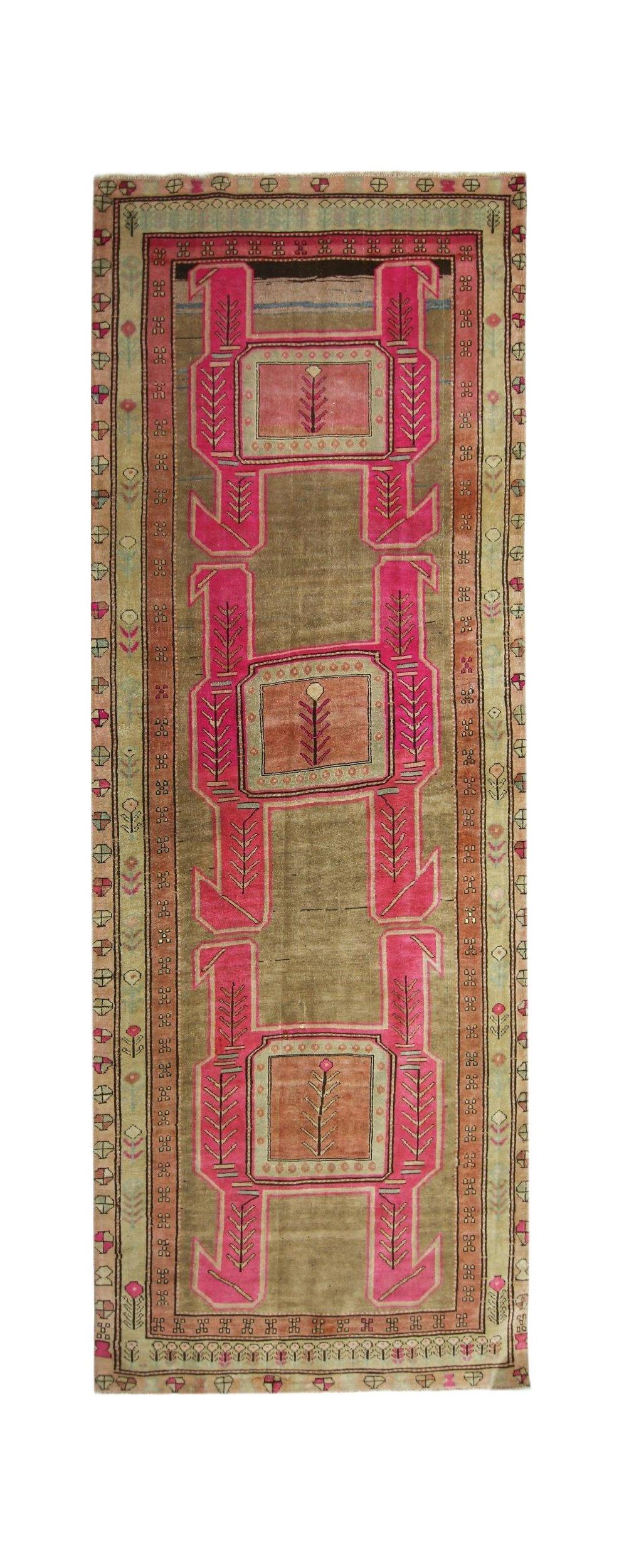 Handmade Vintage Persian Ardebil Hallway Runner | 323 x 125 cm | 10'7" x 4'1" - Najaf Rugs & Textile