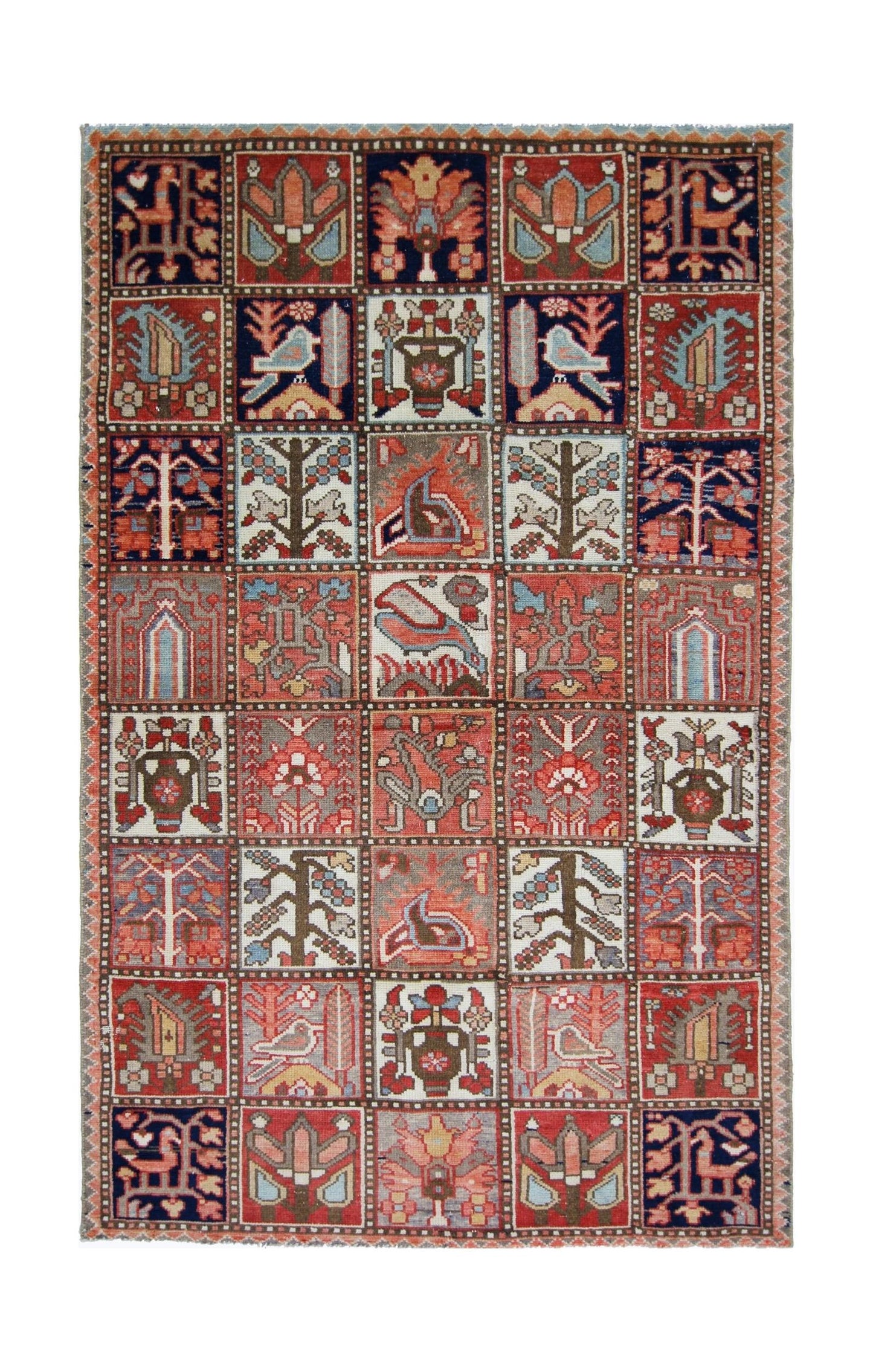 Handmade Vintage Persian Bakhtiari Rug | 165 x 102 cm | 5'5" x 3'4" - Najaf Rugs & Textile
