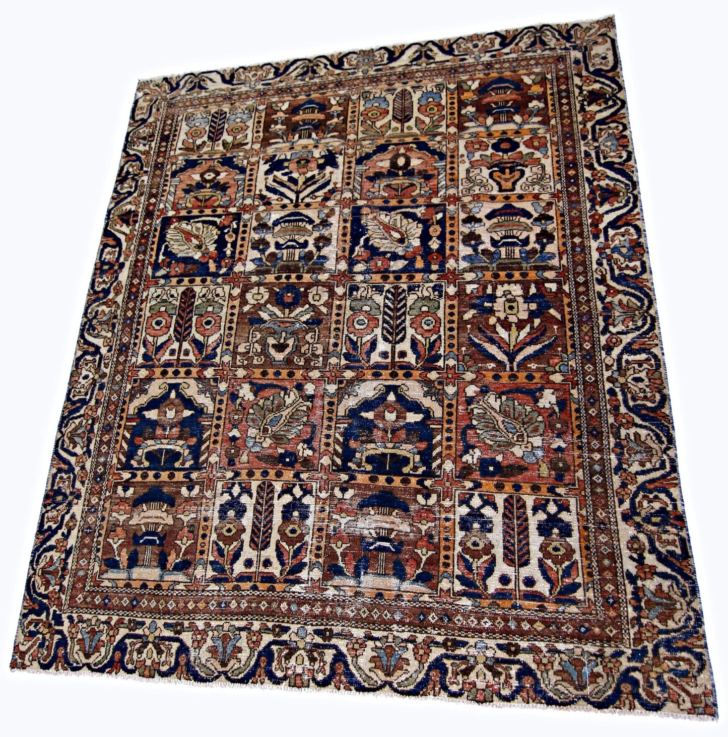 Handmade Vintage Persian Bakhtiari Rug | 181 x 154 cm | 5'11" x 5' - Najaf Rugs & Textile