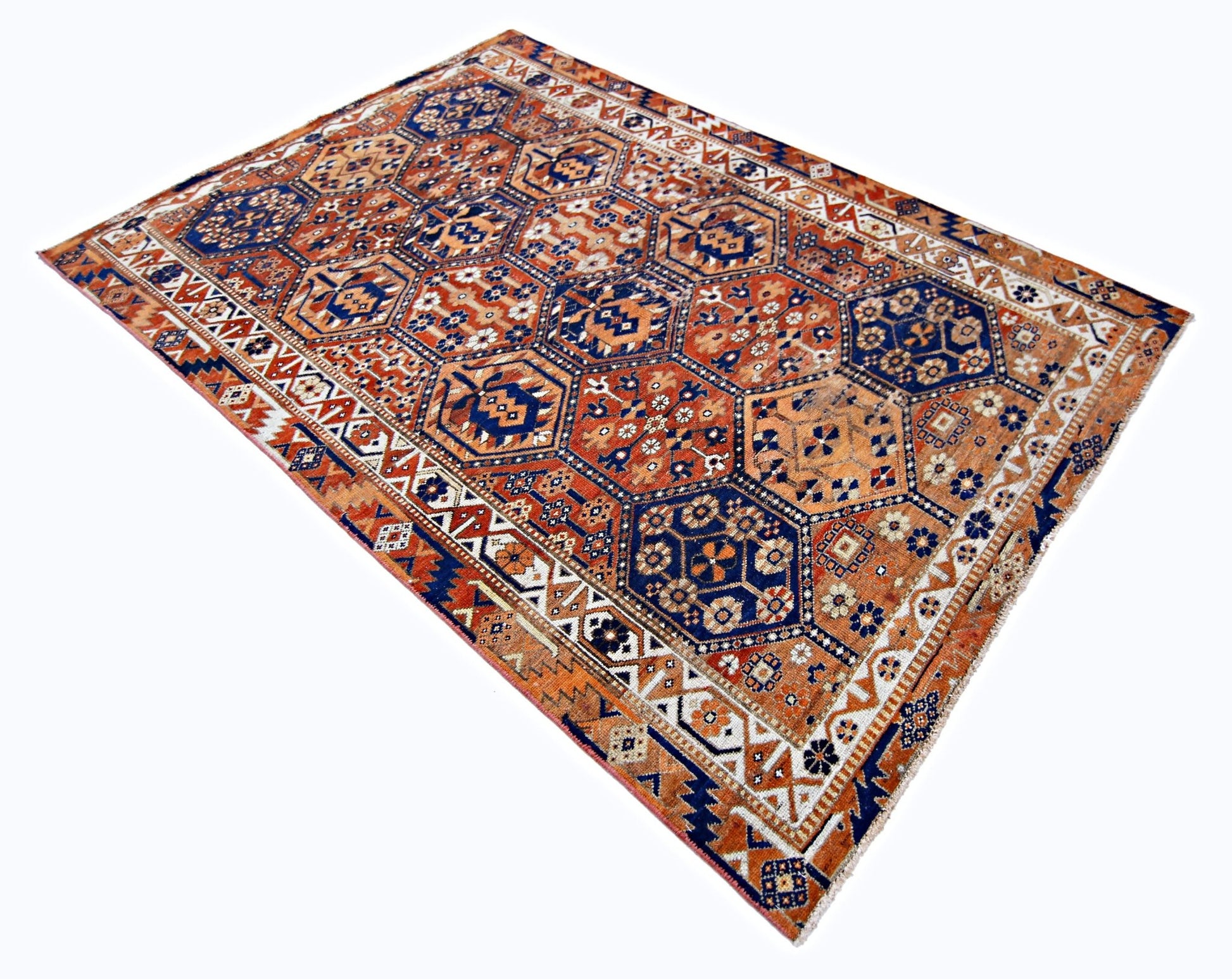 Handmade Vintage Persian Bakhtiar Rug | 194 x 129 cm | 6'5" x 4'3" - Najaf Rugs & Textile